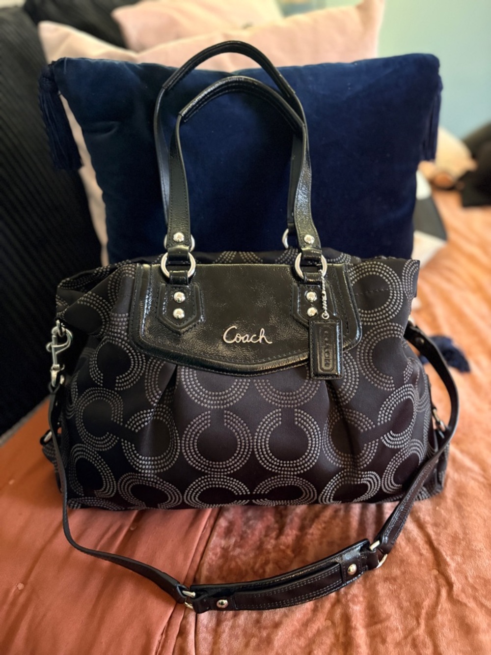 Coach Ashley Dotted Op Art Satchel